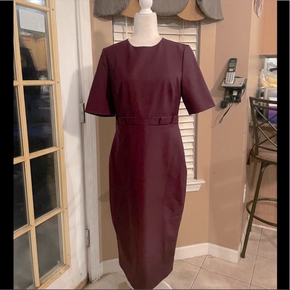 Ted Baker Burgundy Long Sleeve Dress - Picture 4 of 11
